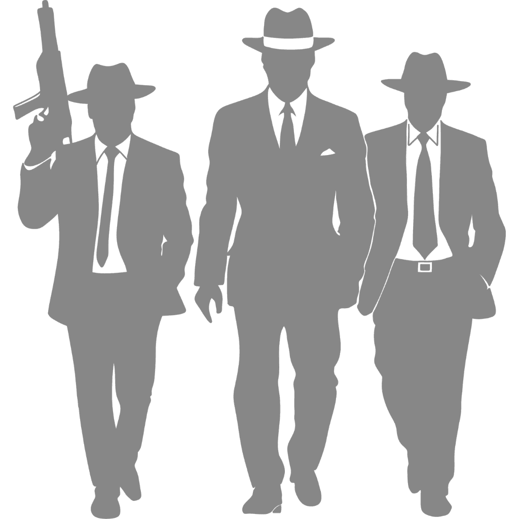 Three mafia silhouettes